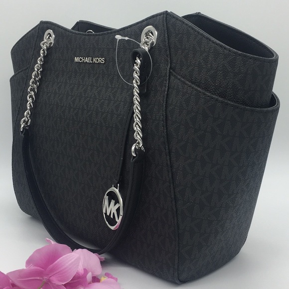 MICHAEL KORS LG CHAIN SHLDR TOTE BLACK - Picture 6 of 8